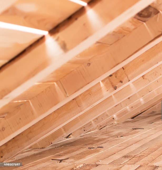 wooden roof of a house